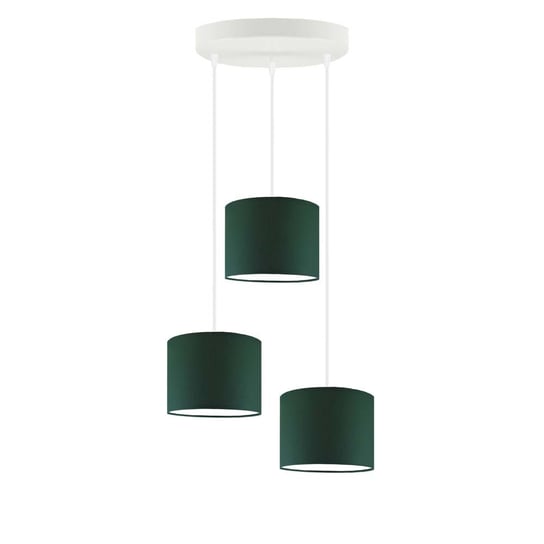 Lampa wisząca LYSNE Pueblo, 3x60 W, E27, zieleń butelkowa/biała, 120x40 cm LYSNE