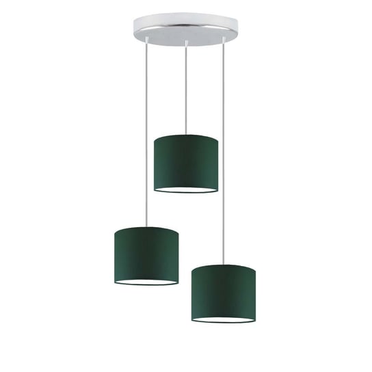 Lampa wisząca LYSNE Pueblo, 3x60 W, E27, zieleń butelkowa/chrom, 120x40 cm LYSNE