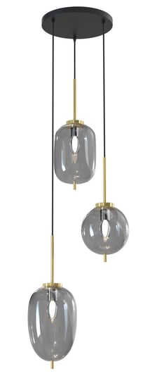Lampa wisząca MALTA szklane klosze 3xE14 czarno-złota sufitowa do salonu Wofi