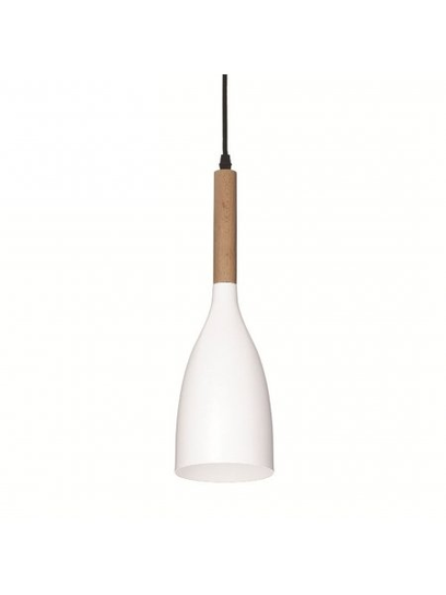 Ideal Lux Hängeleuchte MANHATTAN – Weiß Mit Holzoptik, 50–144 Cm Höhe, E14 Fassung