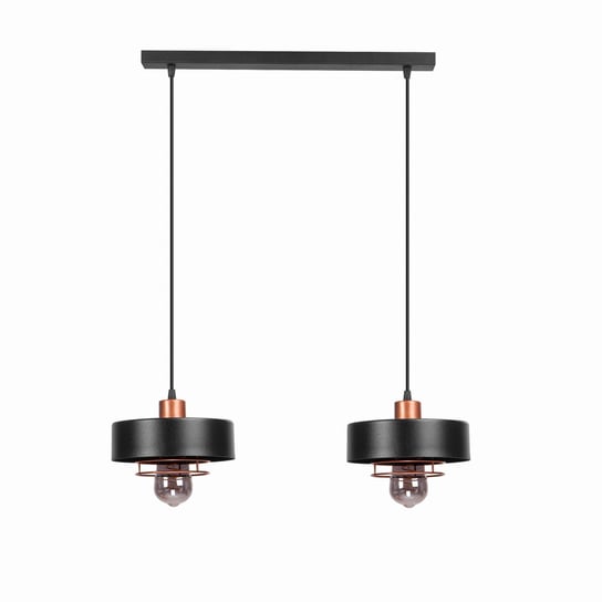 Lampa wisząca MISKA SPRĘŻYNA LOFT czarna miedziana Tornado
