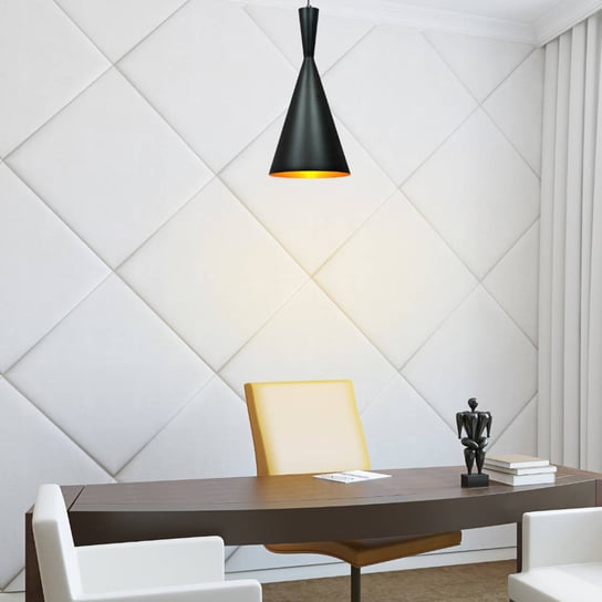 LAMPA wisząca MODERN 305466 Polux skandynawska OPRAWA metalowa ZWIS stożek czarny złoty POLUX