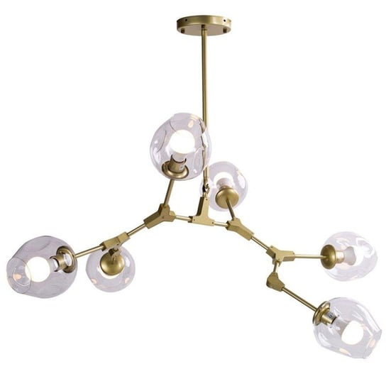 LAMPA wisząca MODERN ORCHID KKST-1232-6 GOLD TRANSPARENT modernistyczna OPRAWA zwis molekuły balls przezroczysta złota Step Into Design