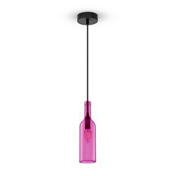 Lampa wisząca nad stół tubka butelka ciemny róż szkło E14 Rose Pendant Holder-Bottle-E14 VT-7558-RO 3774 V-TAC V-TAC