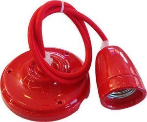 Lampa wisząca oprawa czerwona E27 Red Pendant-Porcelain Set VT-7998-R 3807 V-TAC V-TAC