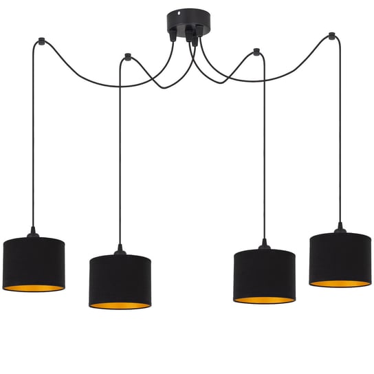 Lampa wisząca PAJĄK LOFT mini ABAŻUR czarny złoty Tornado