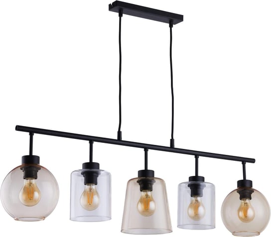 Lampa wisząca Pedro Glass TK LIGHTING, czarna, 5x60 W TK Lighting