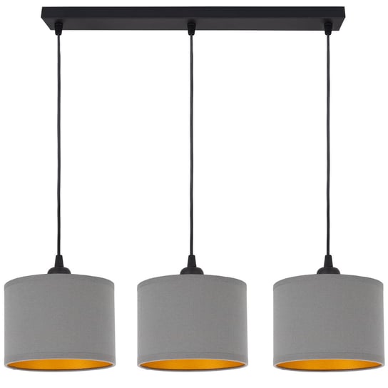 Lampa wisząca PODŁUŻNA LOFT mini ABAŻUR szary złoty Tornado