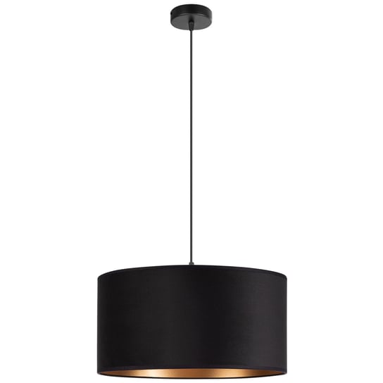 Lampa wisząca POJEDYNCZA LOFT maxi ABAŻUR WELUR czarny złoty Tornado