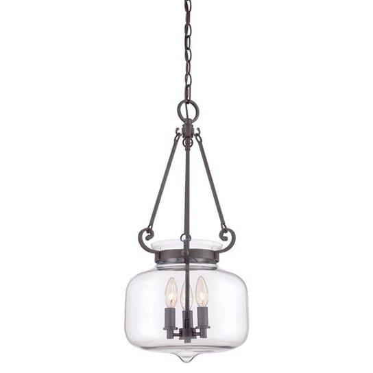 Lampa wisząca QUOIZEL Stewart, srebrna, 3x60W, 76,2x30,5 cm Quoizel