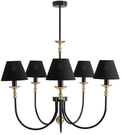 Lampa wisząca Roma 5 1118F1 Aldex nad stół glamour czarna Aldex