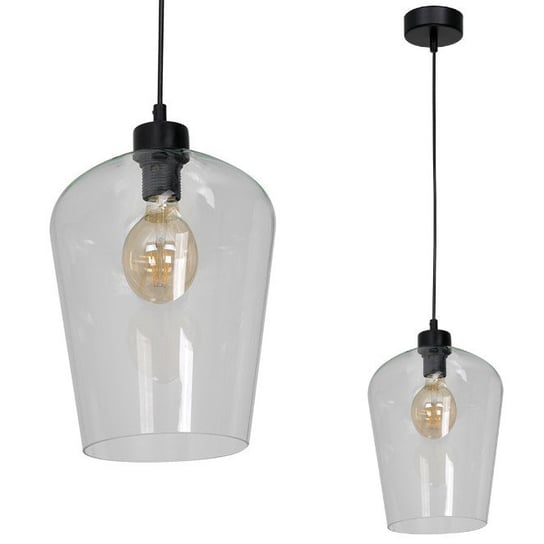 LAMPA wisząca SANTIAGO MLP6605 Milagro szklana OPRAWA skandynawski zwis czarny przezroczysty Milagro