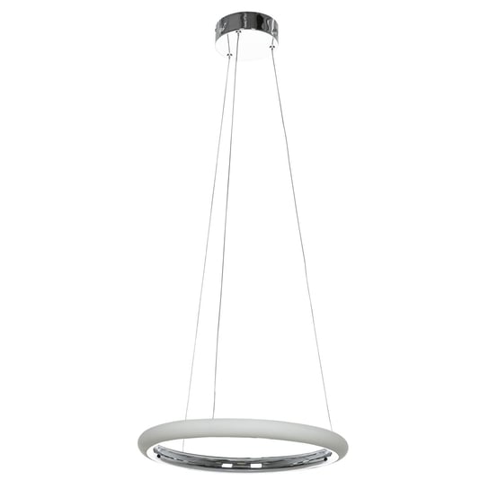 LAMPA wisząca SATURN MD15002015-1A Italux okrągła OPRAWA zwis LED 31,2W 3000K circle pierścień ring chrom biały ITALUX