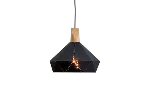 Lampa wisząca Scandi czarna drewno 27cm (Z37708) INTERIOR