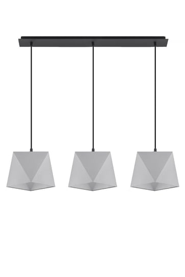 Lampa wisząca SOLLUX Diament 3, szara, 3x60 W Sollux Lighting