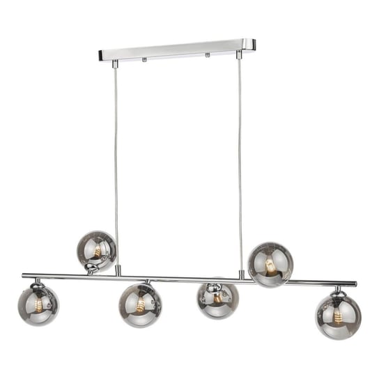 Lampa wisząca Spiral 6 Light Bar Pendant Polished Chrome Smoked Glass
