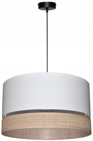 LAMPA Wisząca Sufitowa ABAŻUR E27 40/22 cm BIAŁY CIEPŁY MIRANO RAFIA BOHO BIAŁA KROPKA producent abażurów