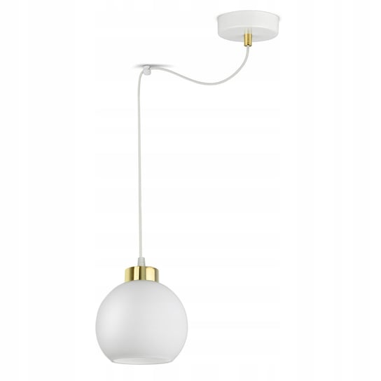 Lampa Wisząca Sufitowa Pająk Biała Szklana Kula White Glass S1 LED E27 Luxolar