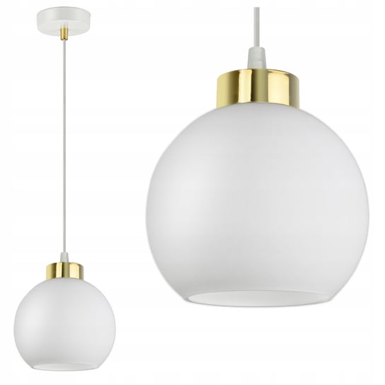 Lampa Wisząca Sufitowa Żyrandol Biała Szklana Kula White Glass EZ1 LED E27 Luxolar