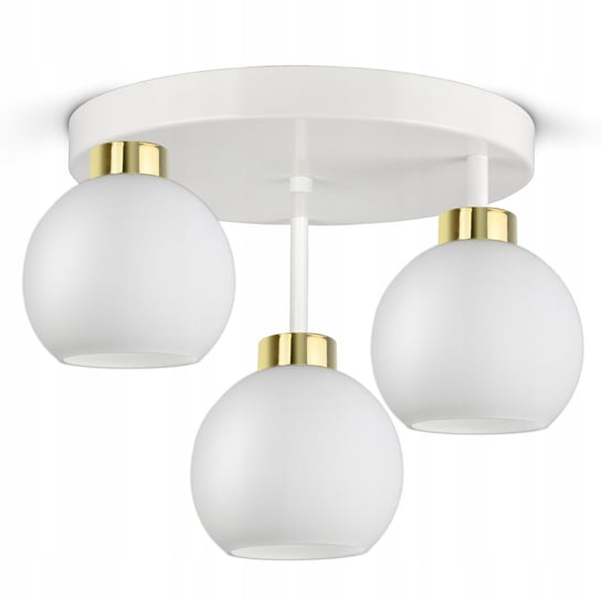 Lampa Wisząca Sufitowa Żyrandol Biała Szklane Kule White Glass ER3 LED E27 Luxolar