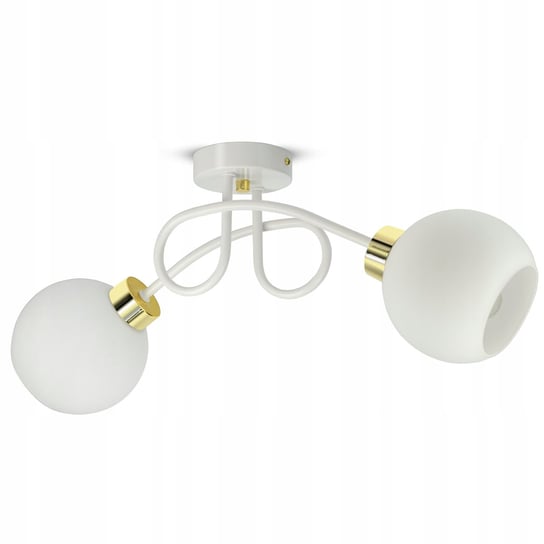 Lampa Wisząca Sufitowa Żyrandol Biała Szklane Kule White Glass PE2 LED E27 Luxolar