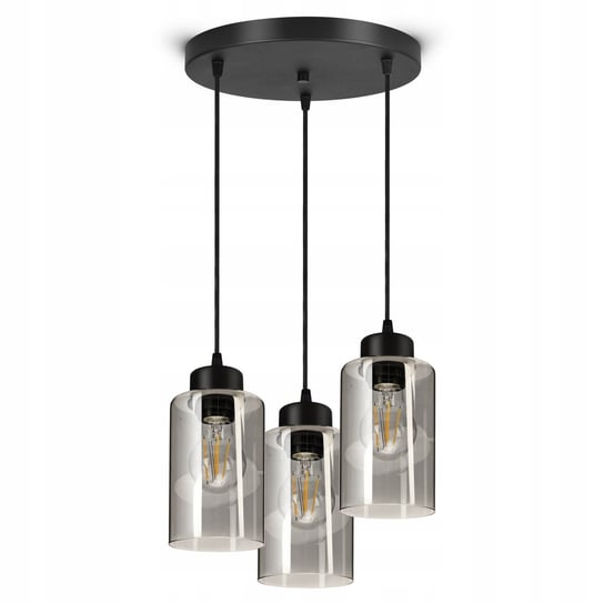 Lampa Wisząca Sufitowa Żyrandol Czarna Szklana Glass Tube 535-EZ3 LED E27 Luxolar