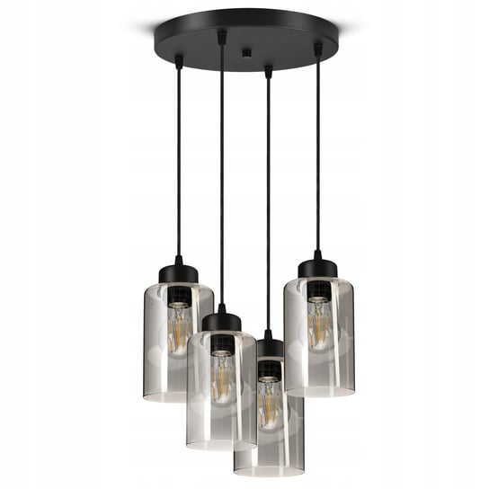 Lampa Wisząca Sufitowa Żyrandol Czarna Szklana Glass Tube 535-EZ4 LED E27 Luxolar