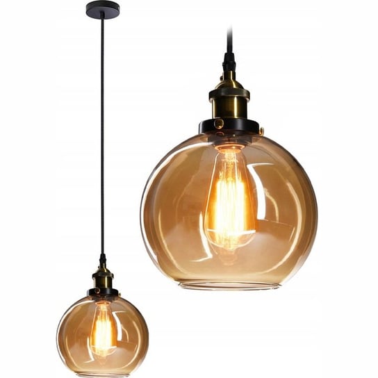 Lampa Wisząca Szklana Loft Industrial Amber Verto Toolight