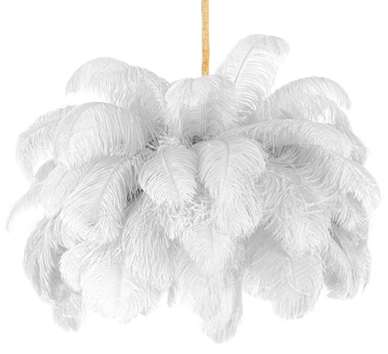 Lampa wisząca Tiffany JD0019.WHITE strusie pióra białe złote King Home