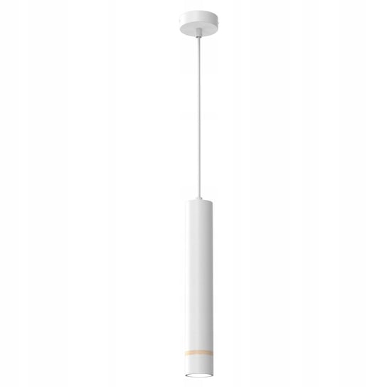 Lampa wisząca tuba rura Gu10 zwis biały z drewnem Fabryka lamp