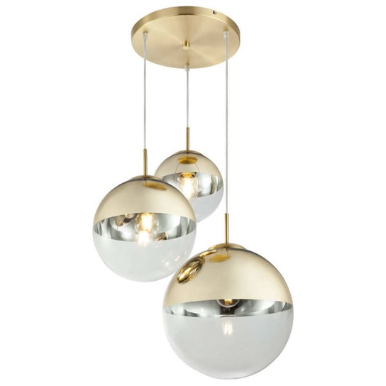 LAMPA wisząca VARUS 15855-3 Globo szklana OPRAWA zwis kaskada kule balls złote przezroczyste Globo