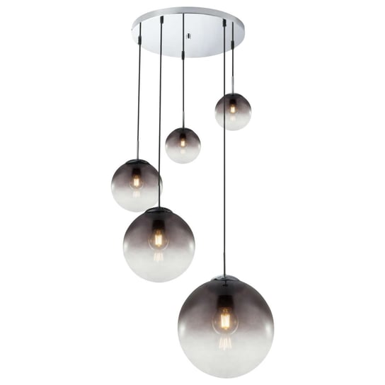 LAMPA wisząca VARUS 15861-5 Globo szklana OPRAWA kaskada ZWIS kule balls przydymione Globo