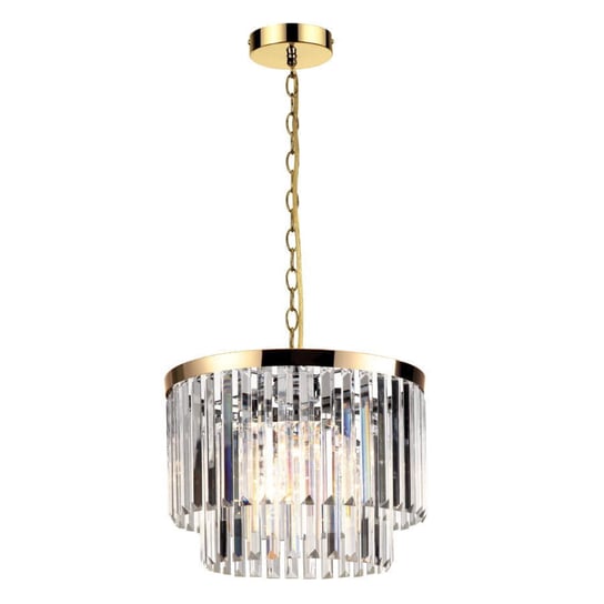 LAMPA wisząca VETRO LP-2910/5P AGD Light prestige kryształowa OPRAWA zwis na łańcuchu crystal glamour złoty przezroczysty Light Prestige