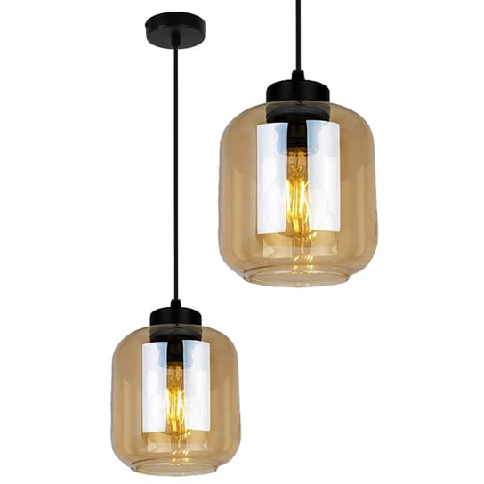 Lampa Wisząca W Stylu Loft Santo 1A Złoty Szkło Metal Lampex