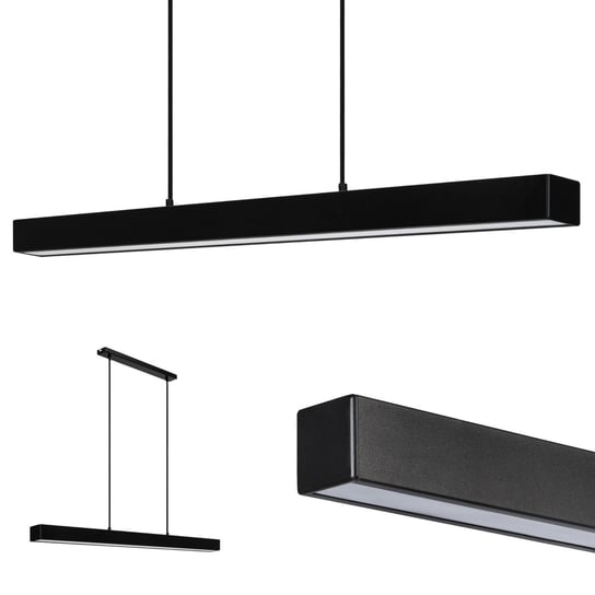 Lampa wisząca WULKAN LINIOWA LOFT BELKA 120cm CZARNA Tornado