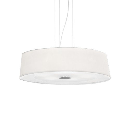Lampa wisząca z białą tkaniną średnica 60cm biała 075518 Ideallux Ideal Lux