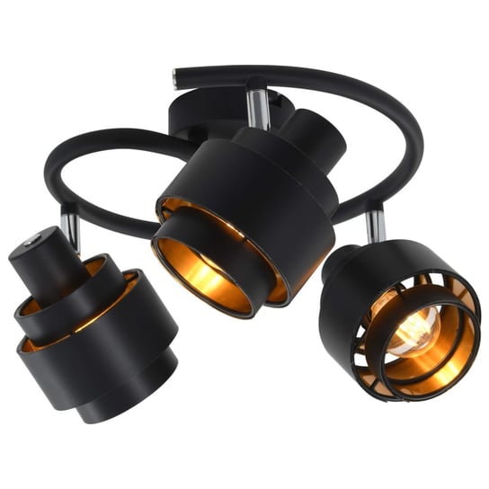 Lampa z 3 reflektorami, czarna, E14 vidaXL
