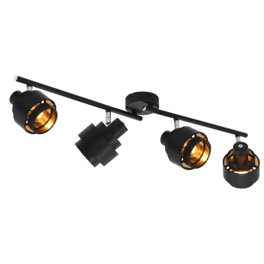 Lampa z 4 reflektorami, czarna, E14 vidaXL