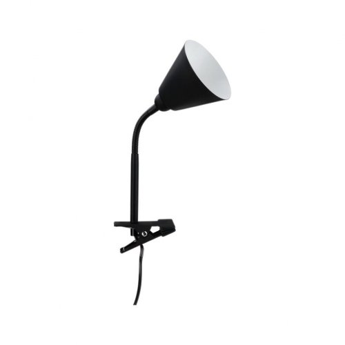 Lampa z klipsem Vitis E14 Czarny elastyczne ramię przeŁącznik na przewodzie kabel 1,50m PAULMANN
