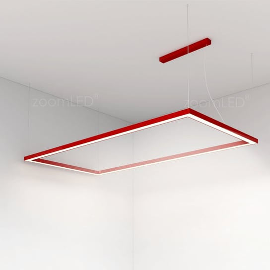 Lampa zoomLED® prostokąt na linkach czerwona 160x80cm 188W 3000K zoomLED