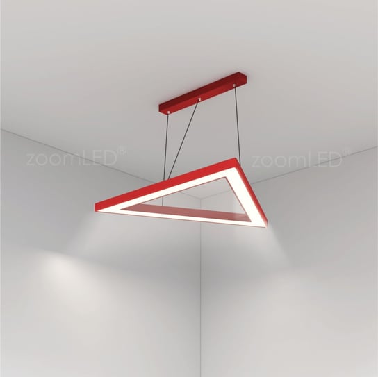 Lampa zoomLED® trójkąt natynkowa czerwona 50x50x50cm 54W 4000K zoomLED