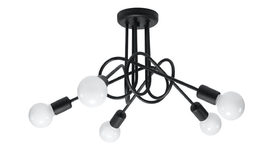 Lampa żyrandol SOLLUX Edison 5, czarny, 5x60 W Sollux Lighting