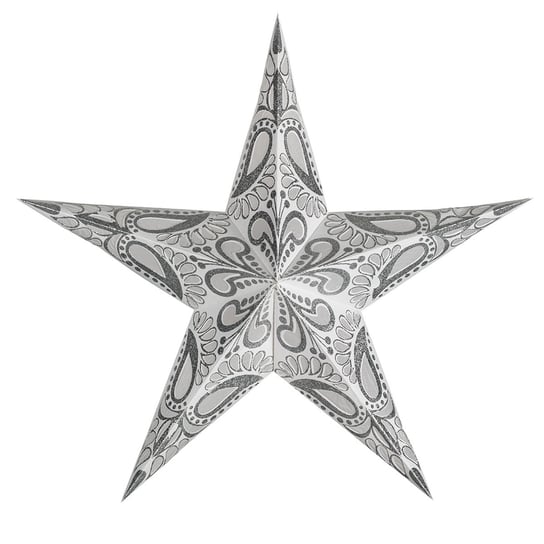 Lampion ALLADIN STAR, gwiazda betlejemska, 5 ramion, biało-srebrny Alladin Star