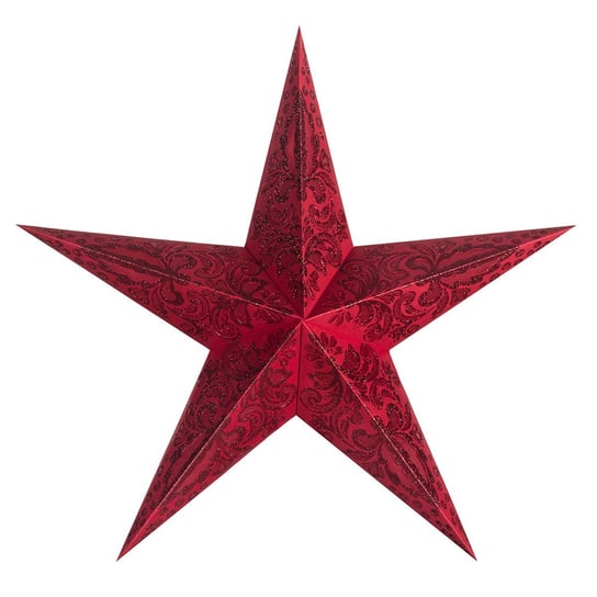 Lampion ALLADIN STAR, gwiazda betlejemska, 5 ramion, brokat, czerwony Alladin Star