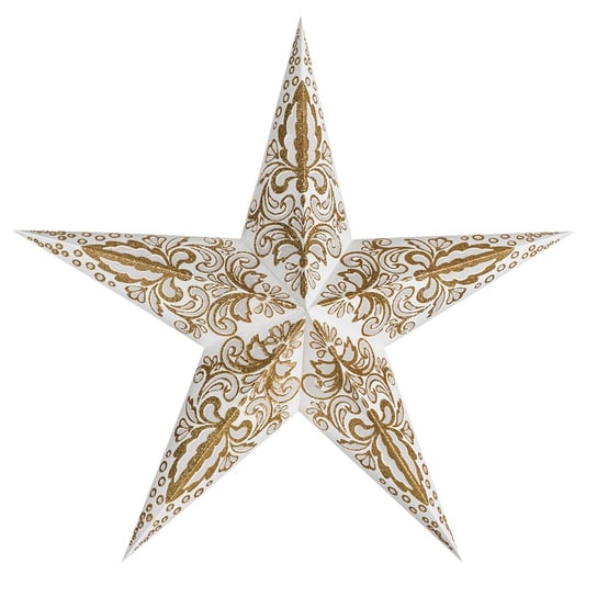 Lampion ALLADIN STAR, gwiazda betlejemska, 5 ramion, złoto-biały Alladin Star