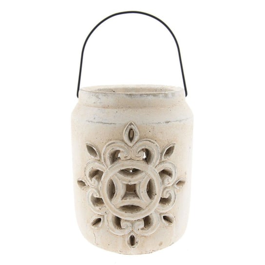 Lampion ceramiczny CLAYRE&EEF, ażurowy, kremowy, 19x15 cm Clayre & Eef