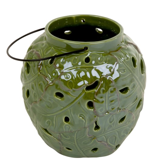 Lampion ceramiczny Tropic 18 x 18 x 18 cm zielony MY HOME myHome