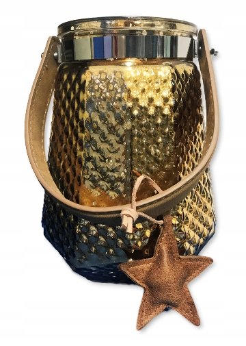 Lampion Dekoracyjny Świąteczny Złoty Świecznik Kaemingk