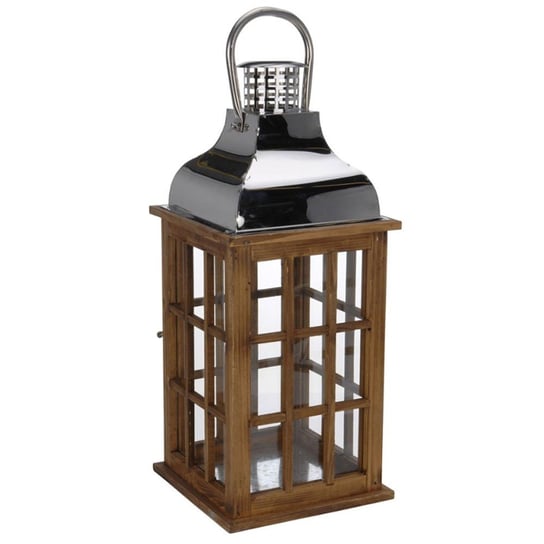 Lampion-latarnia, brązowy, 48x20x20 cm 