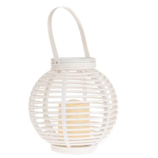 Lampion LED, bambusowy, biały Dakls